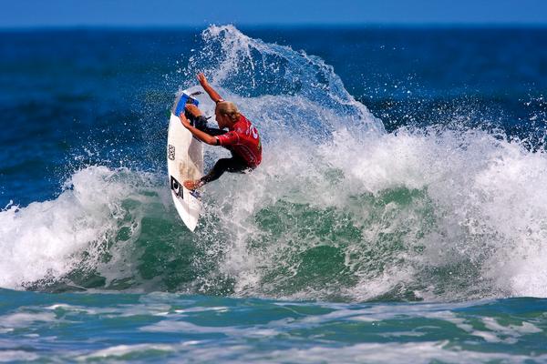 New Zealand number one Tim O'Connor (Mnt) throwing buckets as he heads towards the 2012 Rip Curl Pro presented by Nature Valley to be held at Manu Bay, Raglan starting Friday (16-18 March).